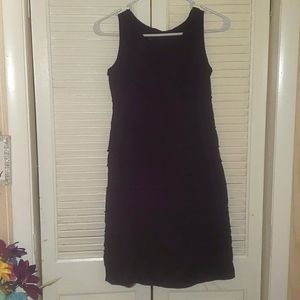 💕 TALBOTS black ruffle bodycon dress